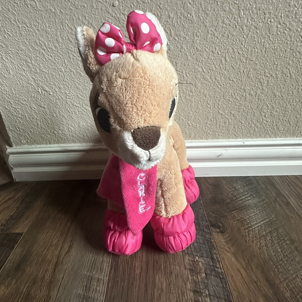 Rudolph the Red Nosed Reindeer Plush Clarice Dan Dee 12" Pink Scarf Christmas